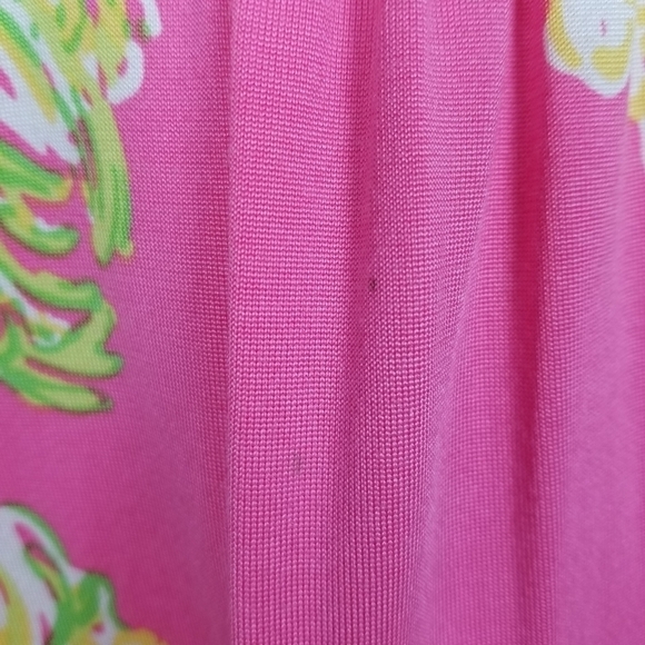 Lilly Pulitzer Ruffle Dress Floral Silk Blend Midi Flutter Sleeve Stretch V neck - Picture 5 of 10